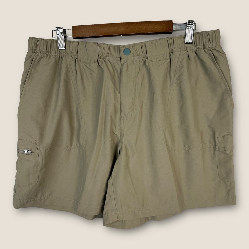 Columbia Womens Size XL Sandy River Cargo Nylon Shorts Tan Beige 6 Inch